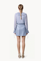 A-line mini skirt in duchesse satin