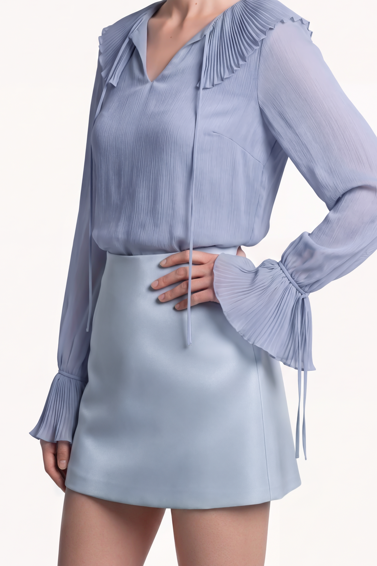A-line mini skirt in duchesse satin