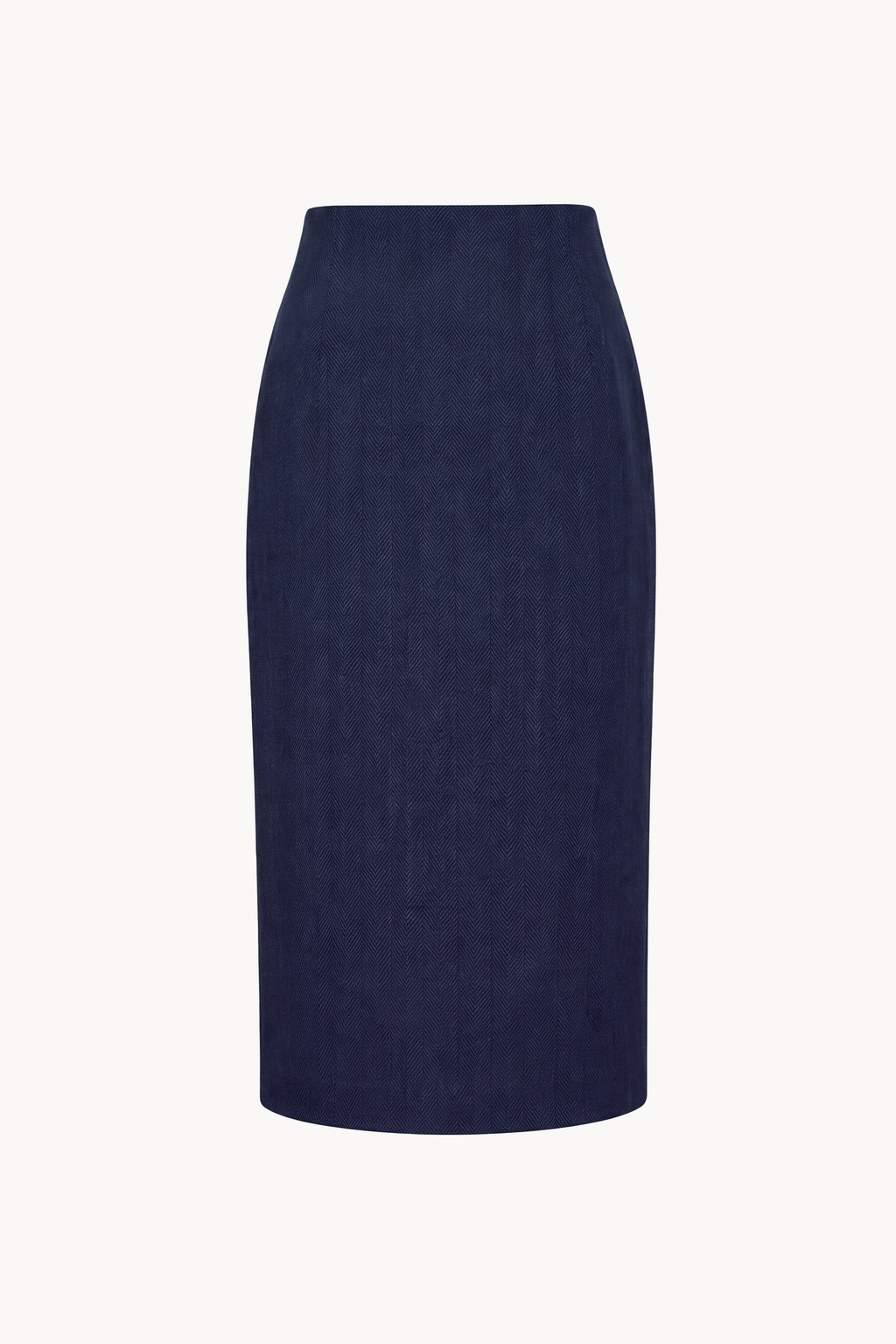 Midi skirt with slit in herringbone fustian