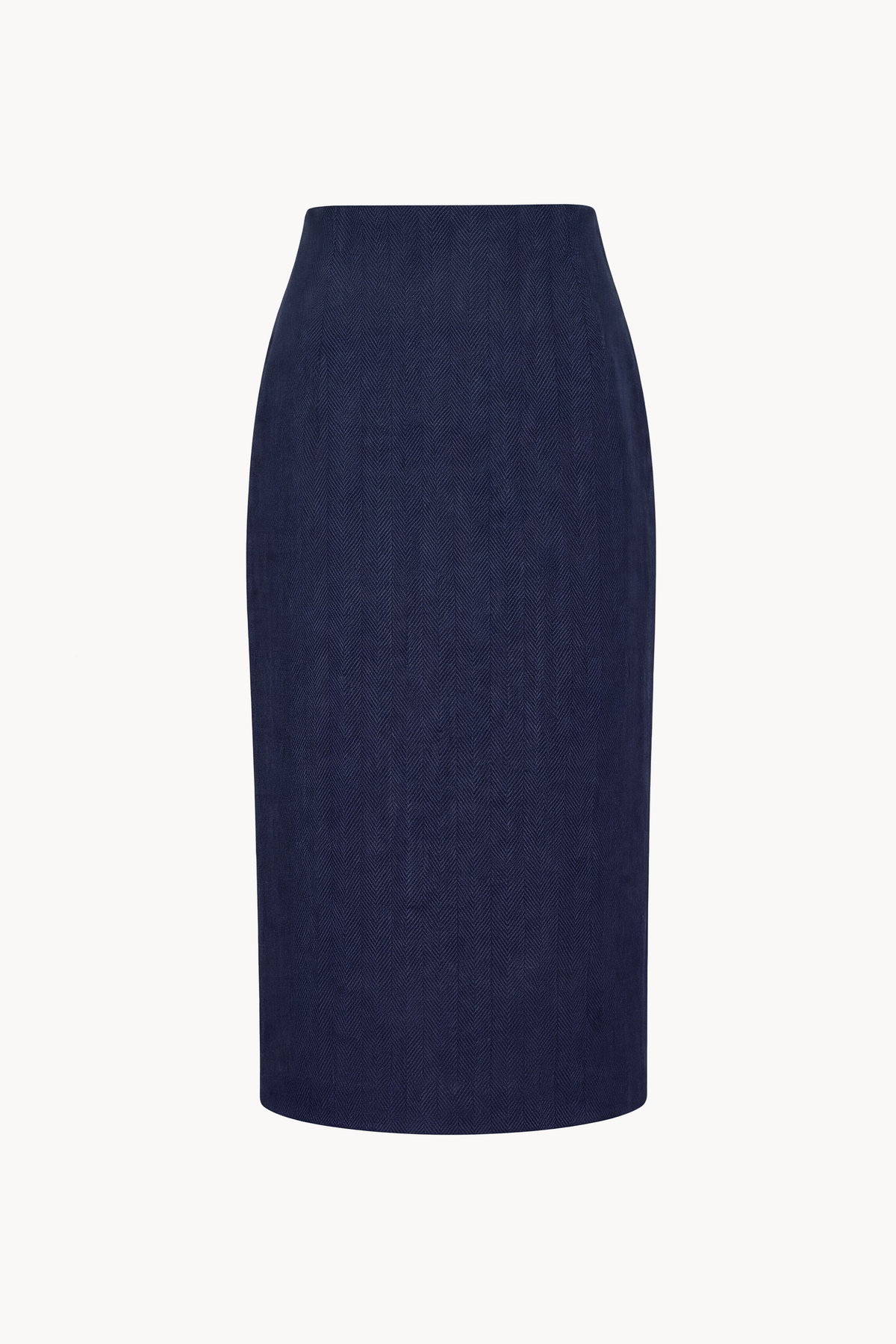 Midi skirt with slit in herringbone fustian