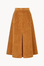 Corduroy Midi Skirt with Pockets