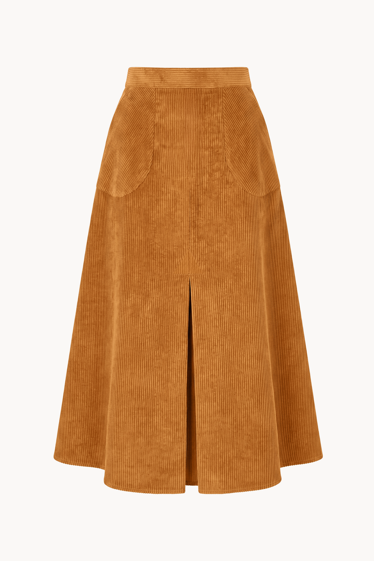 Corduroy Midi Skirt with Pockets