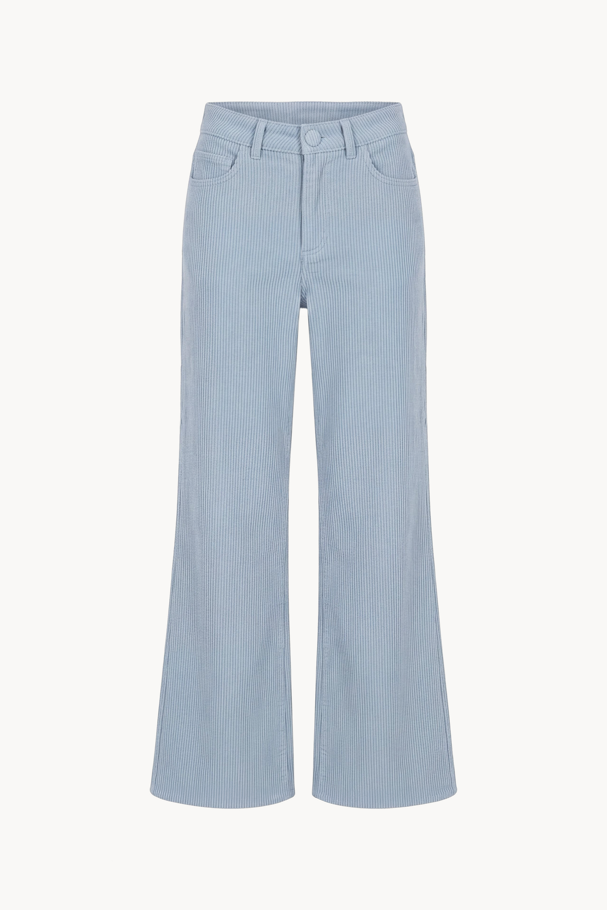 High-rise straight-leg trousers in stretch corduroy velvet