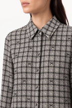 Fluid shirt with flared cuffs in tartan