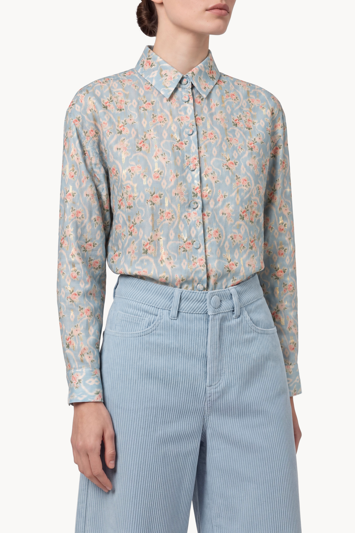 Long-sleeved shirt in floral print