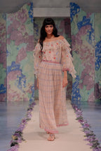 Chiffon Printed Blouse With Volants in Gilly Flowers