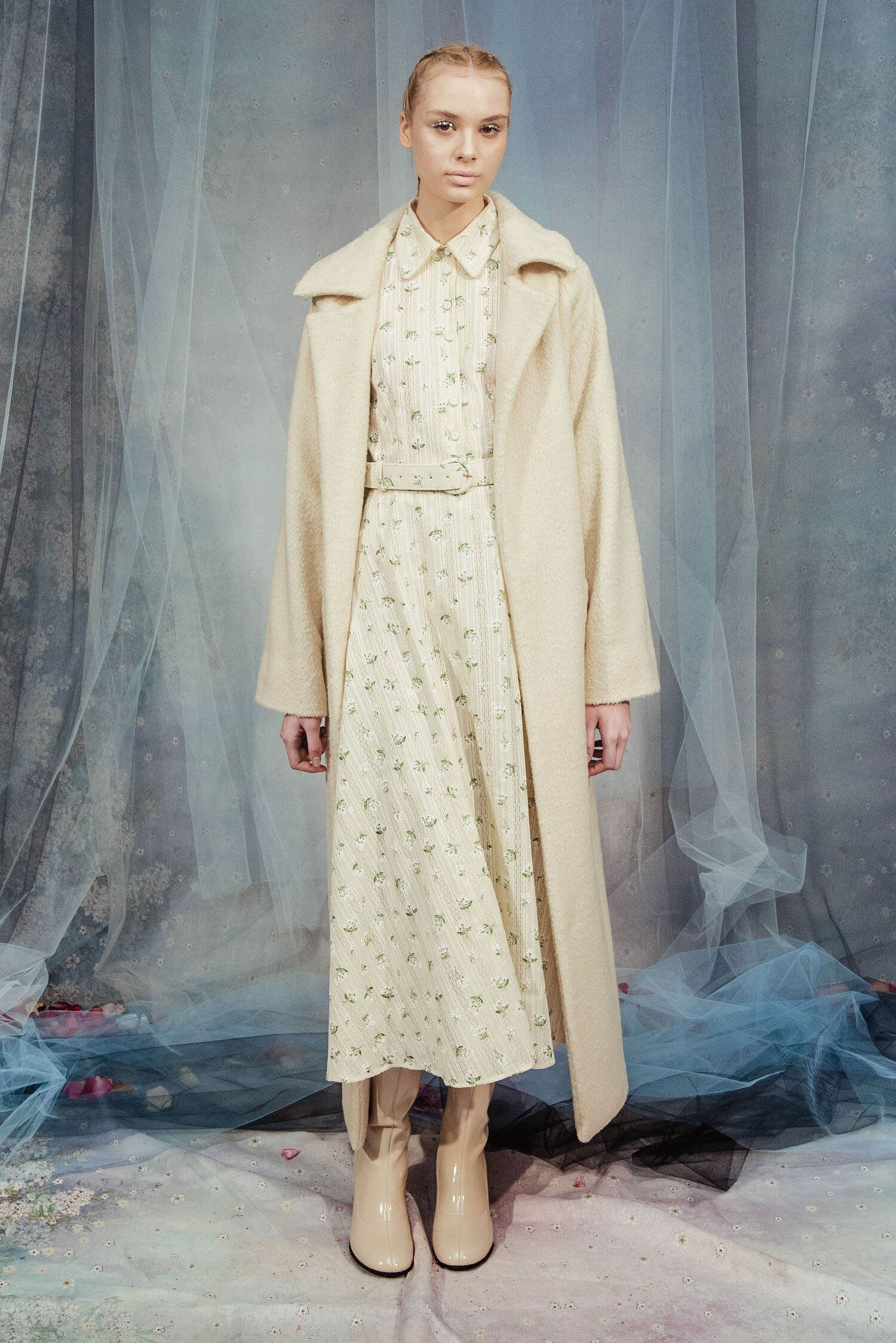 Cappotto maxi bianco di lana