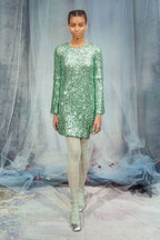 Minidress di paillettes menta