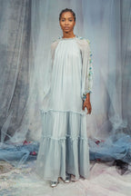 Chiffon Maxi Dress With Flower Detail