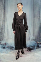 Abito in jersey lurex nero