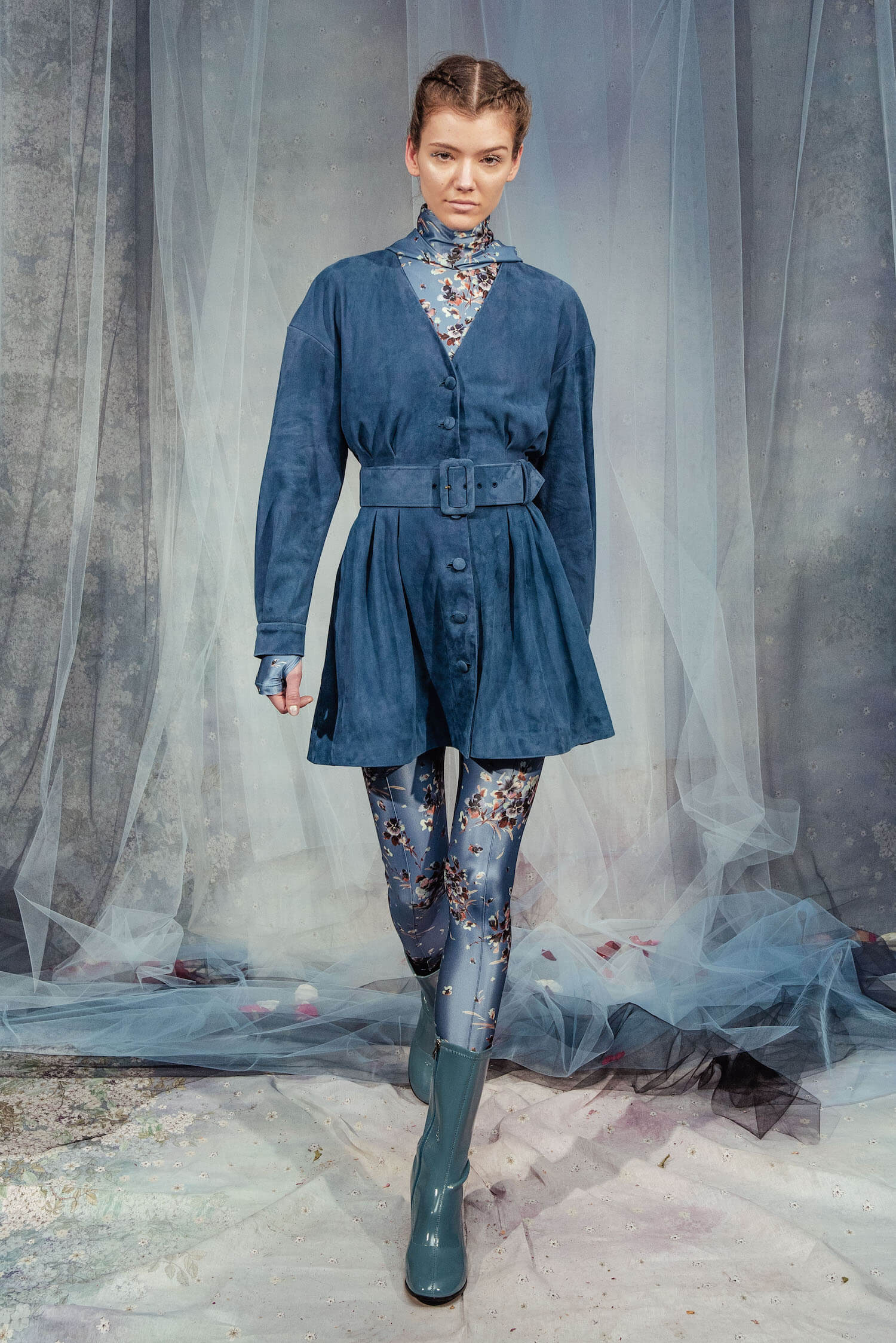 Minidress in camoscio