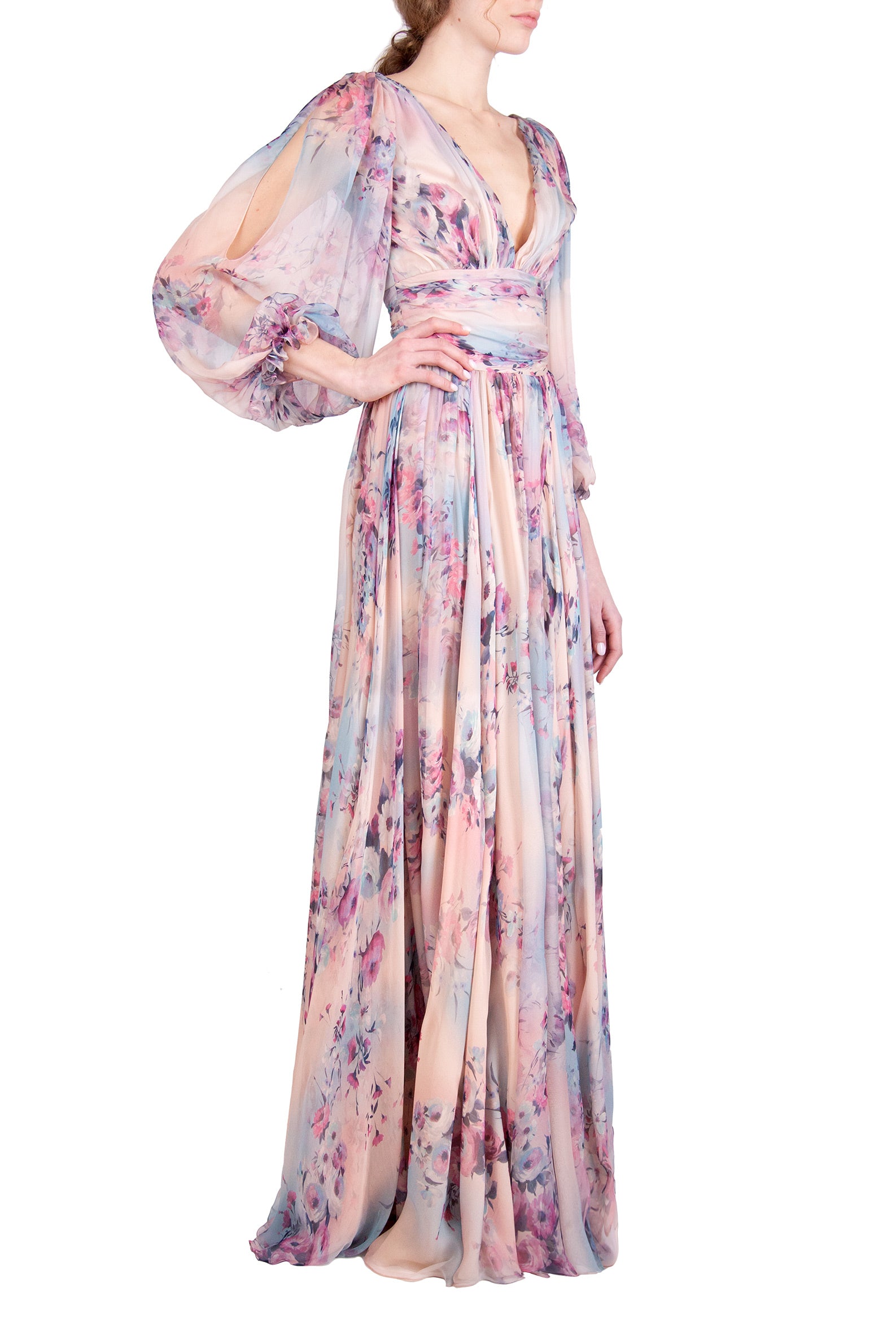 Abito in chiffon stampato di Lucrezia