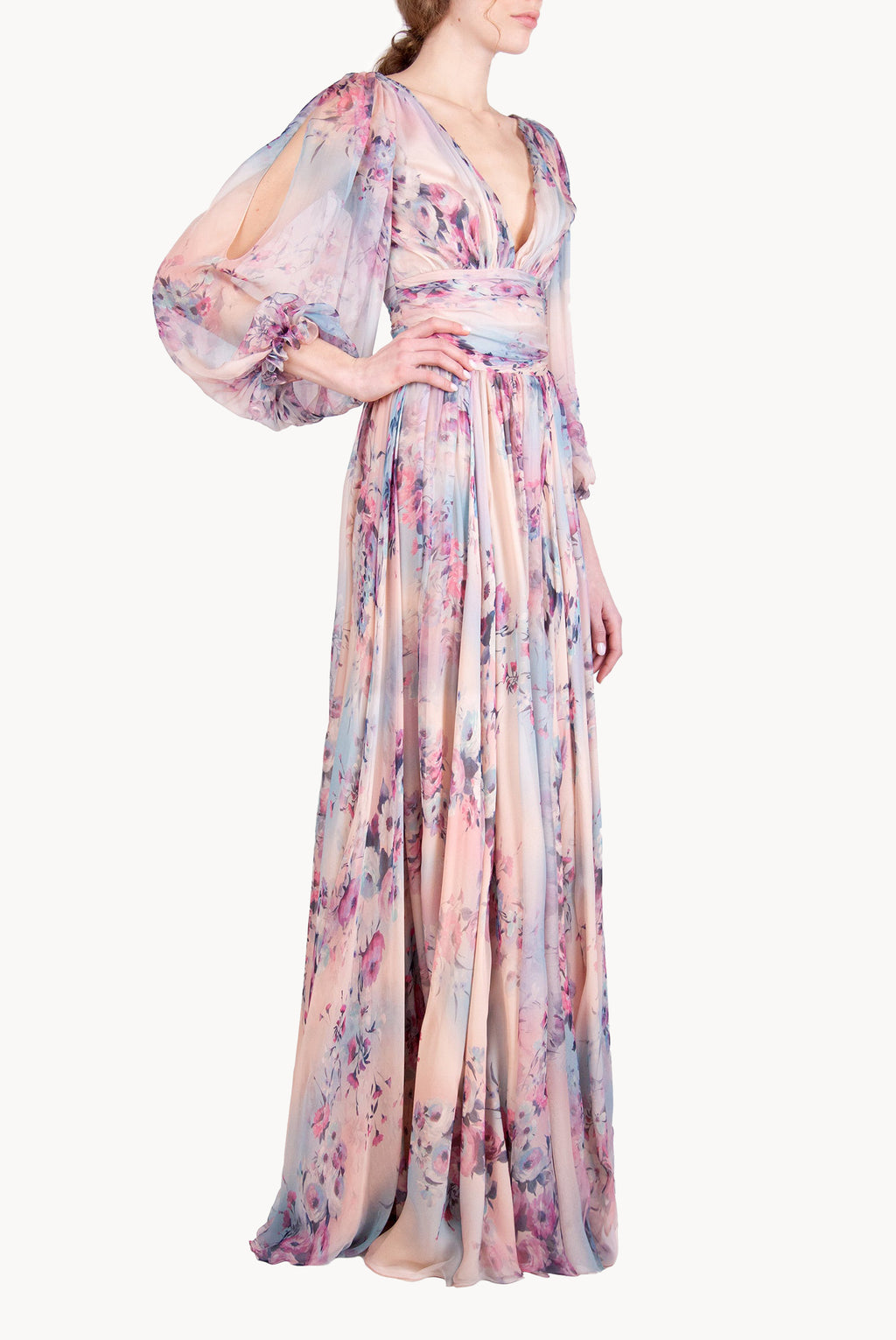 Abito in chiffon stampato di Lucrezia
