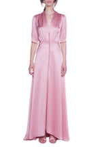 Vestito Bottoncino rosa in raso