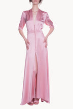 Satin Pink Bottoncino Dress