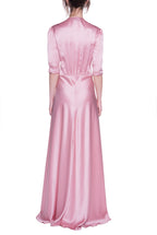 Vestito Bottoncino rosa in raso