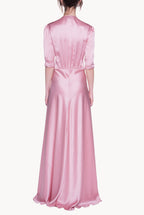 Satin Pink Bottoncino Dress