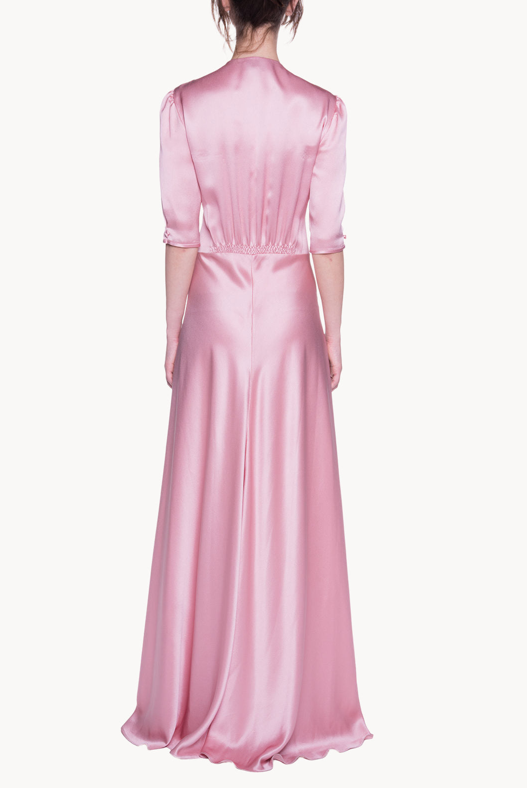 Satin Pink Bottoncino Dress