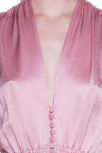 Vestito Bottoncino rosa in raso