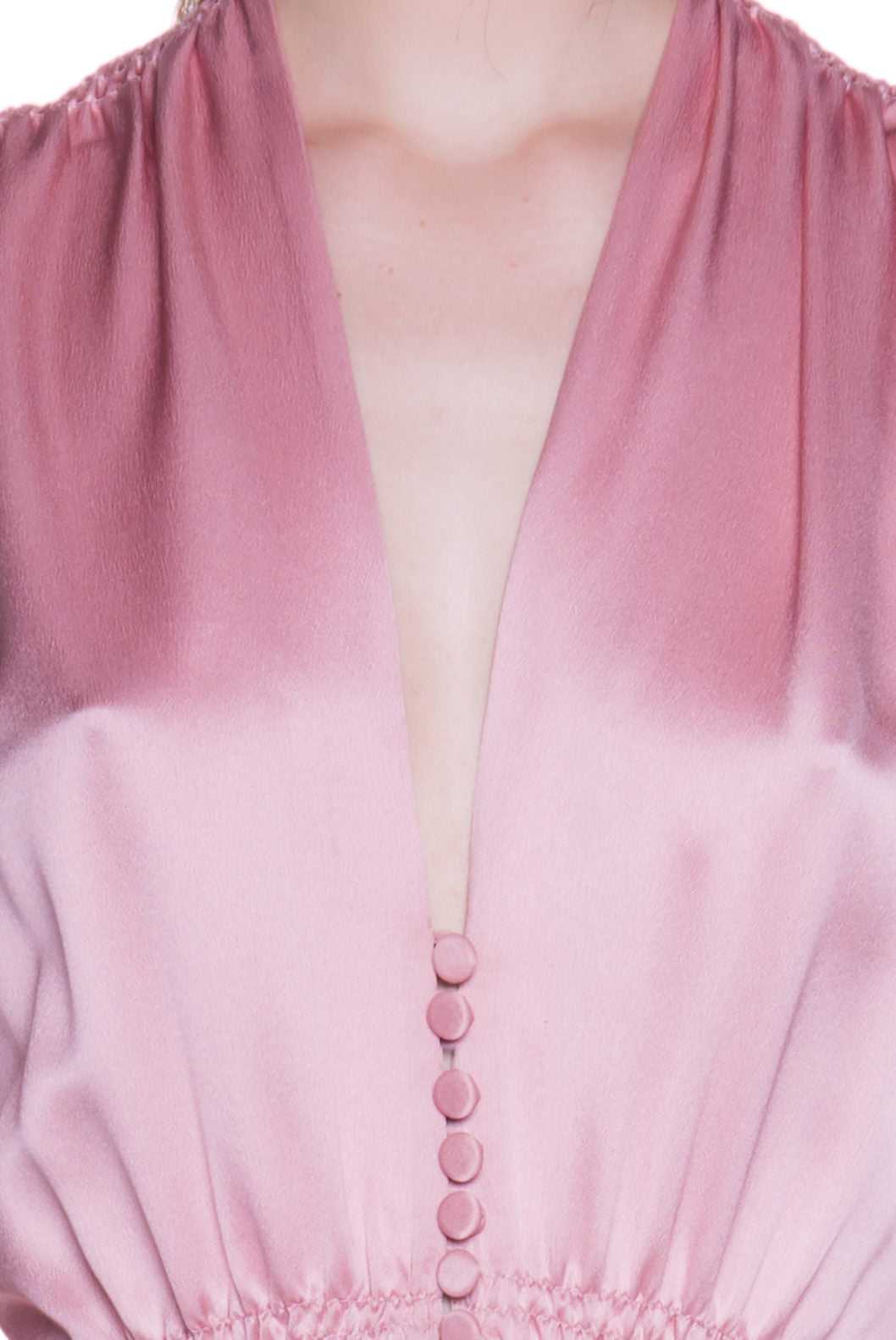 Vestito Bottoncino rosa in raso