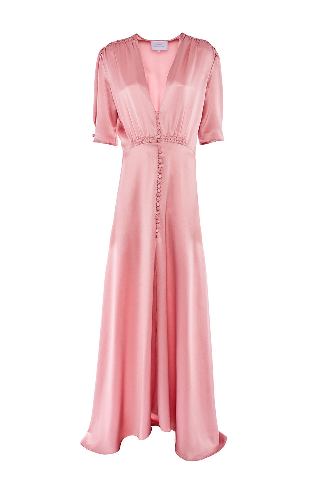 Vestito Bottoncino rosa in raso
