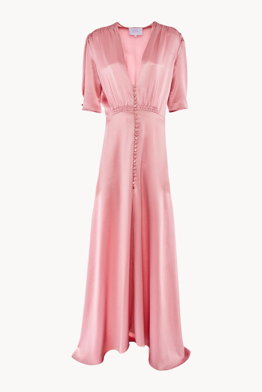 Satin Pink Bottoncino Dress