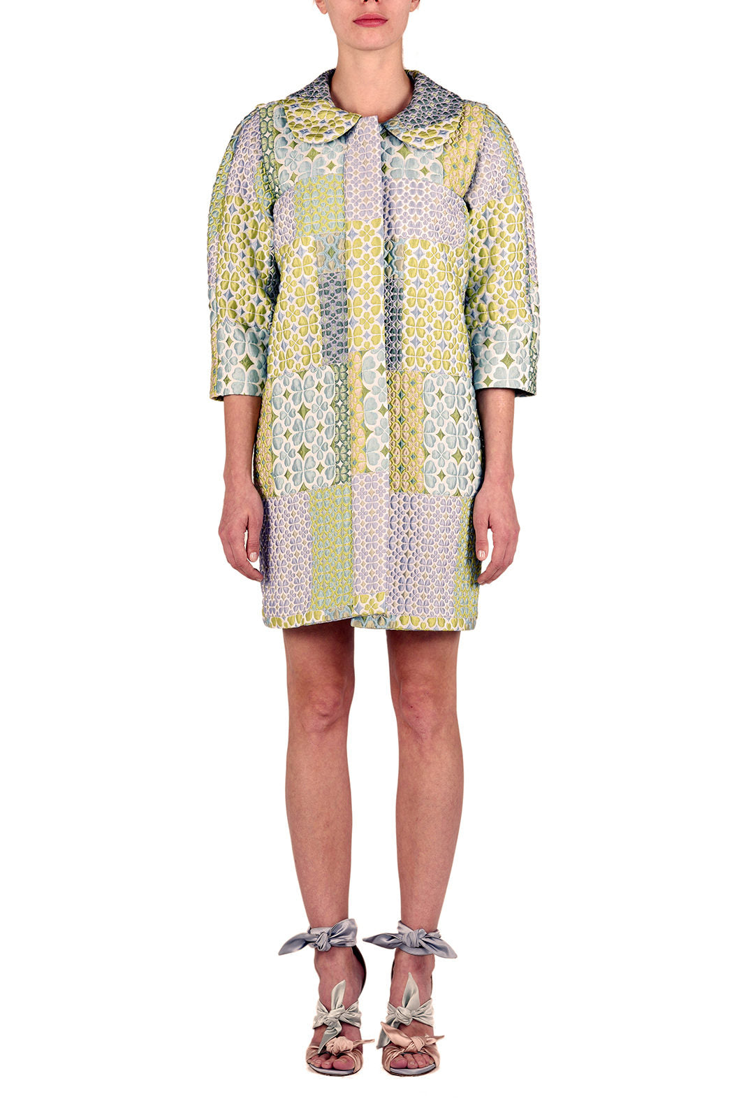 Cappotto patchwork in broccato