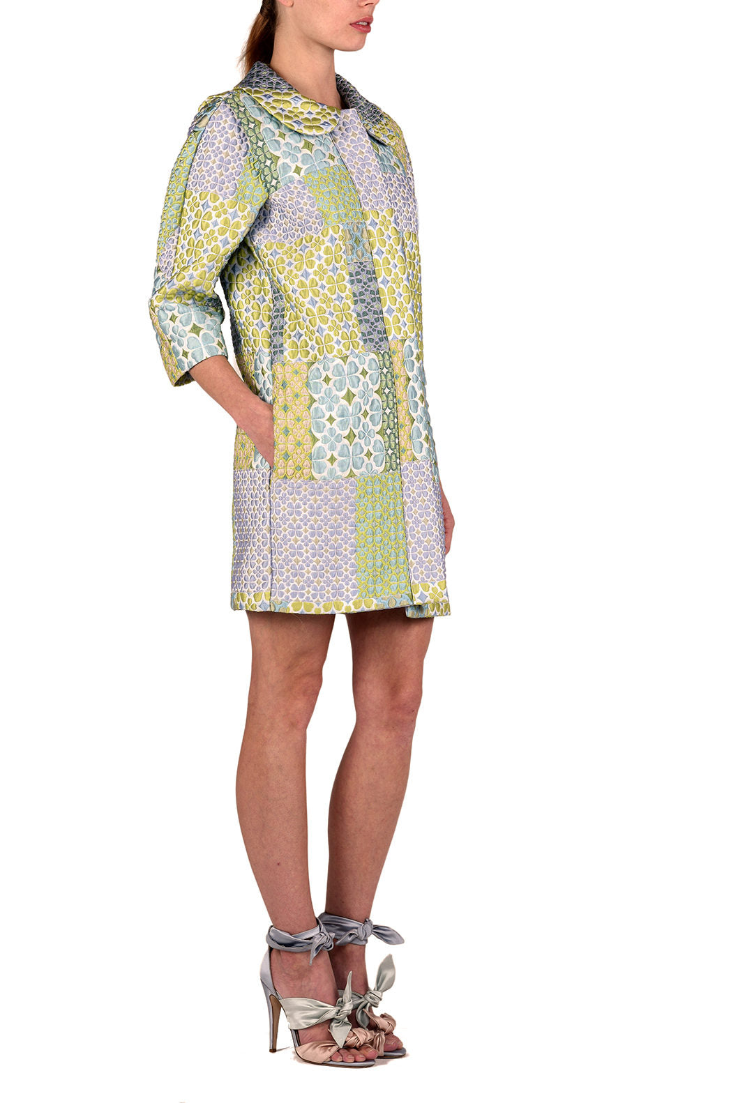 Cappotto patchwork in broccato