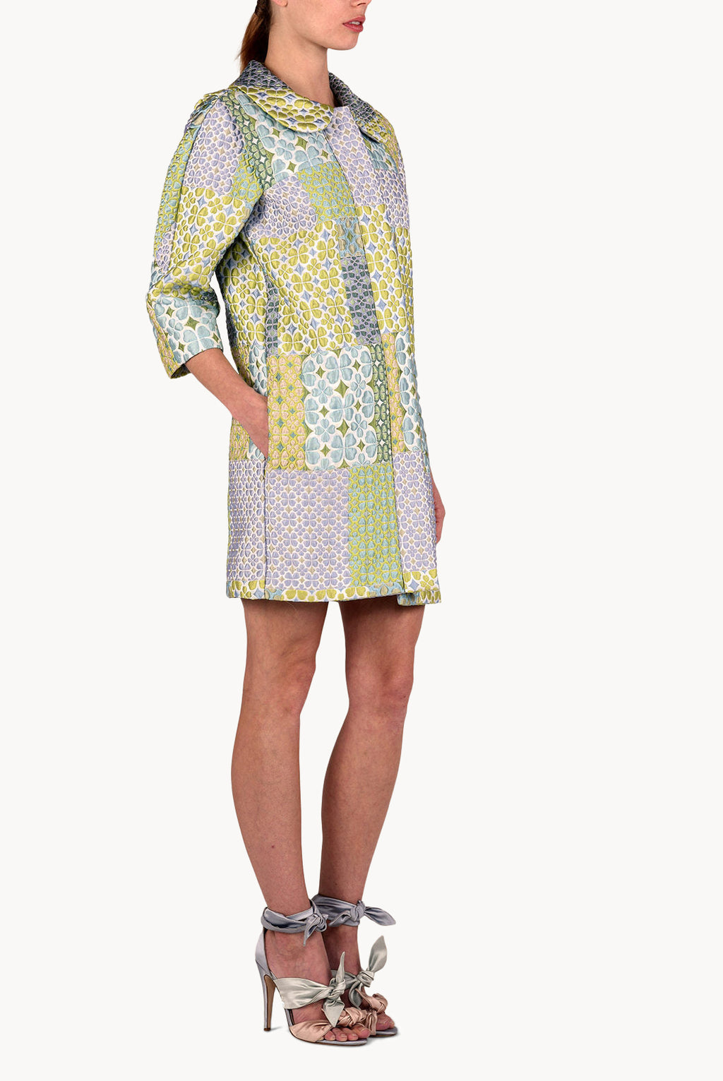 Cappotto patchwork in broccato