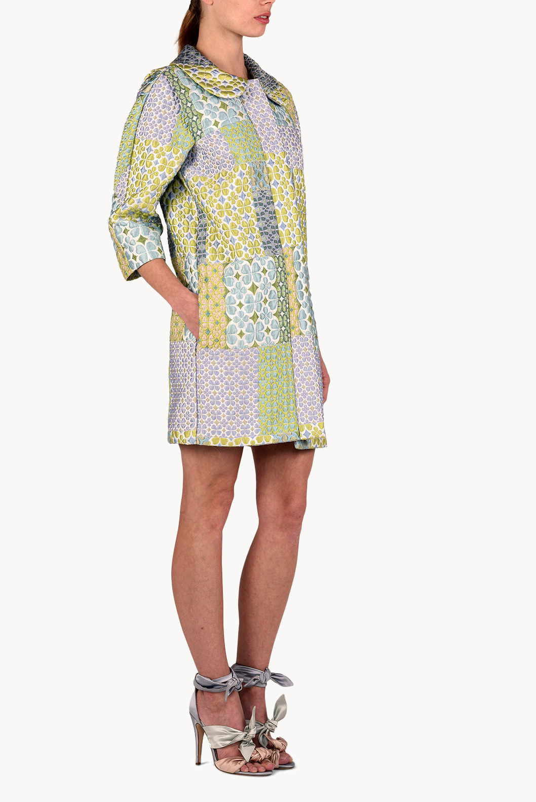 Cappotto patchwork in broccato
