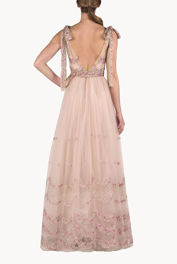 Embroidered Tulle Ballgown