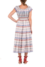Cotton Color Melt Midi Dress With Lace