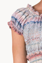 Cotton Color Melt Midi Dress With Lace