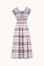 Cotton Color Melt Midi Dress With Lace