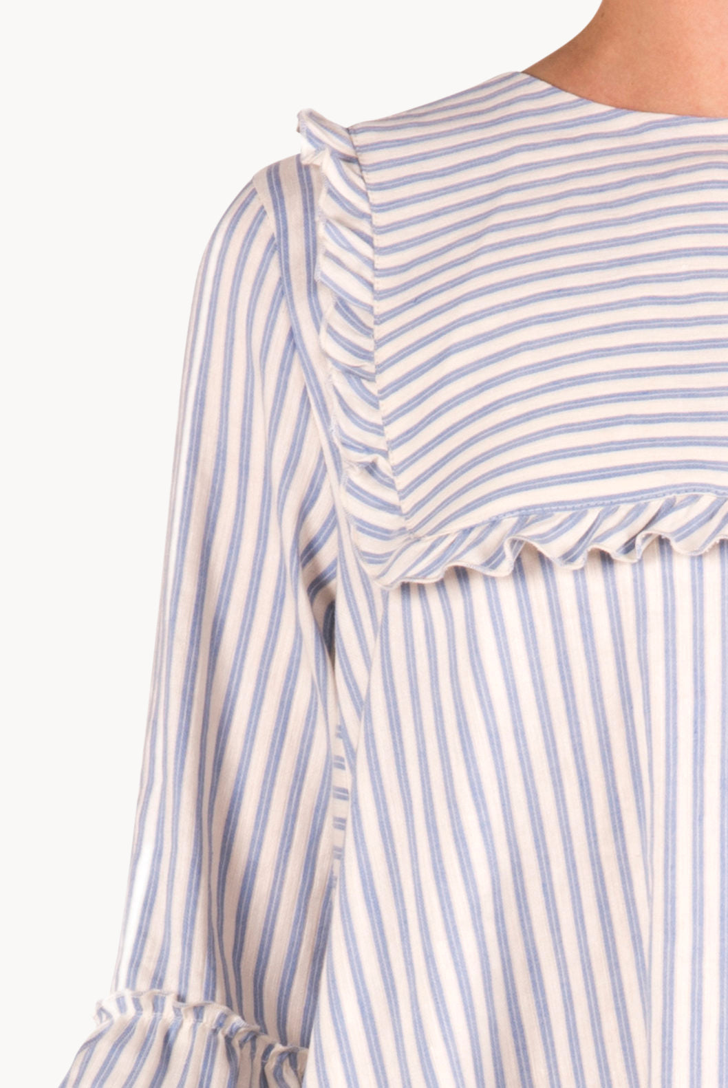 Abito a righe in cotone e lino elasticizzato