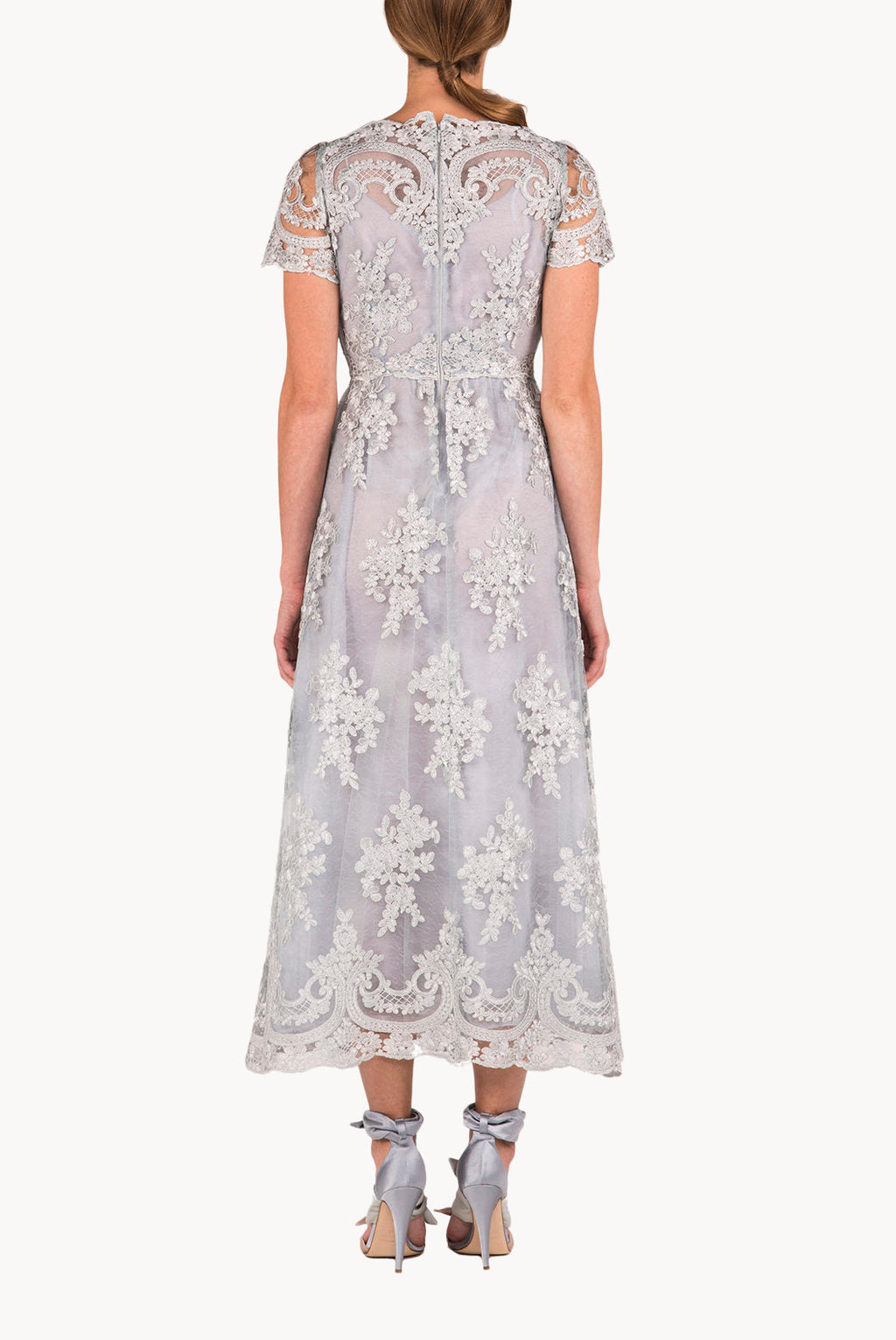 Abito midi in pizzo floreale