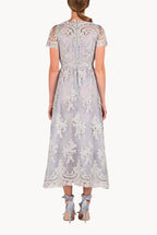 Abito midi in pizzo floreale
