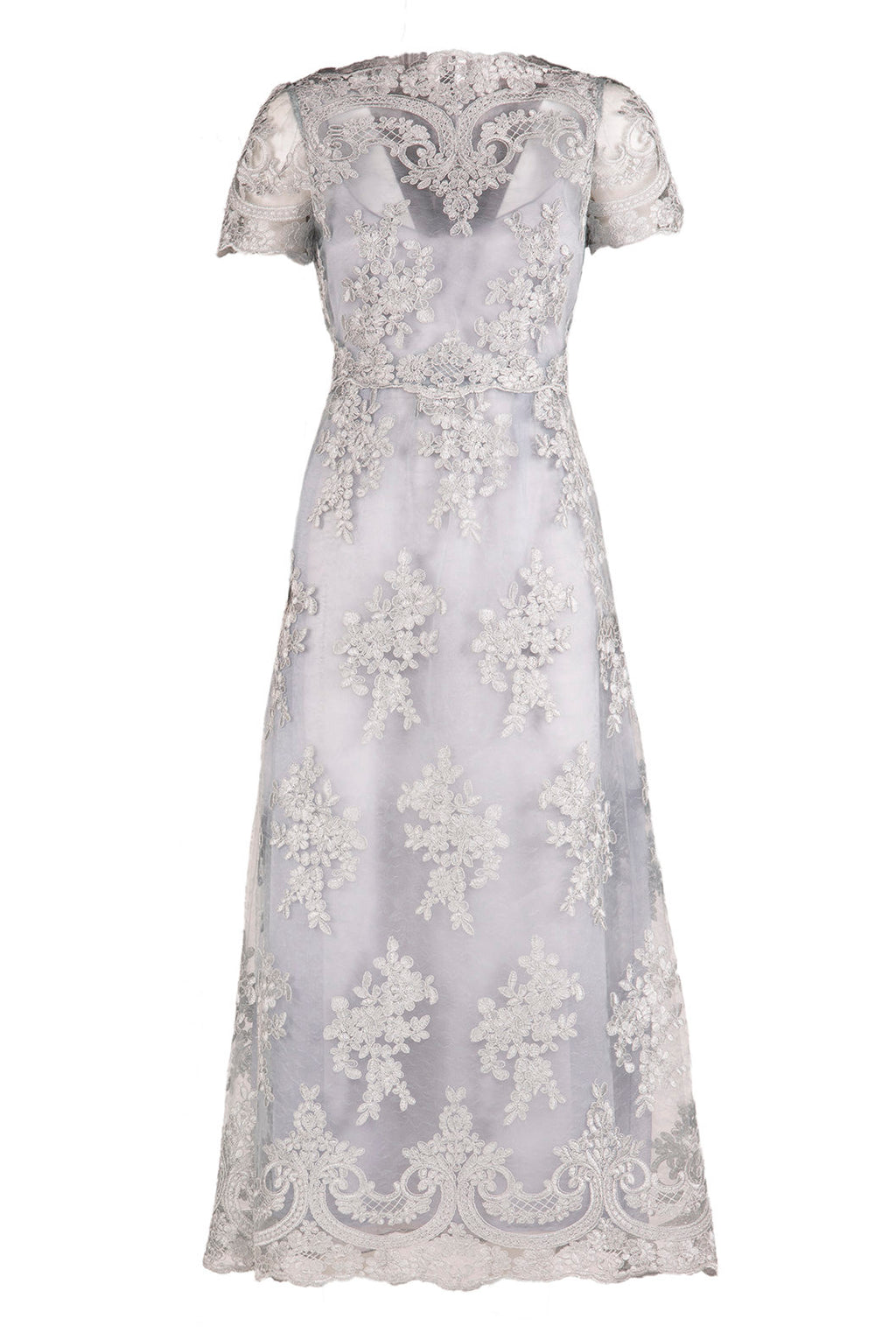 Abito midi in pizzo floreale