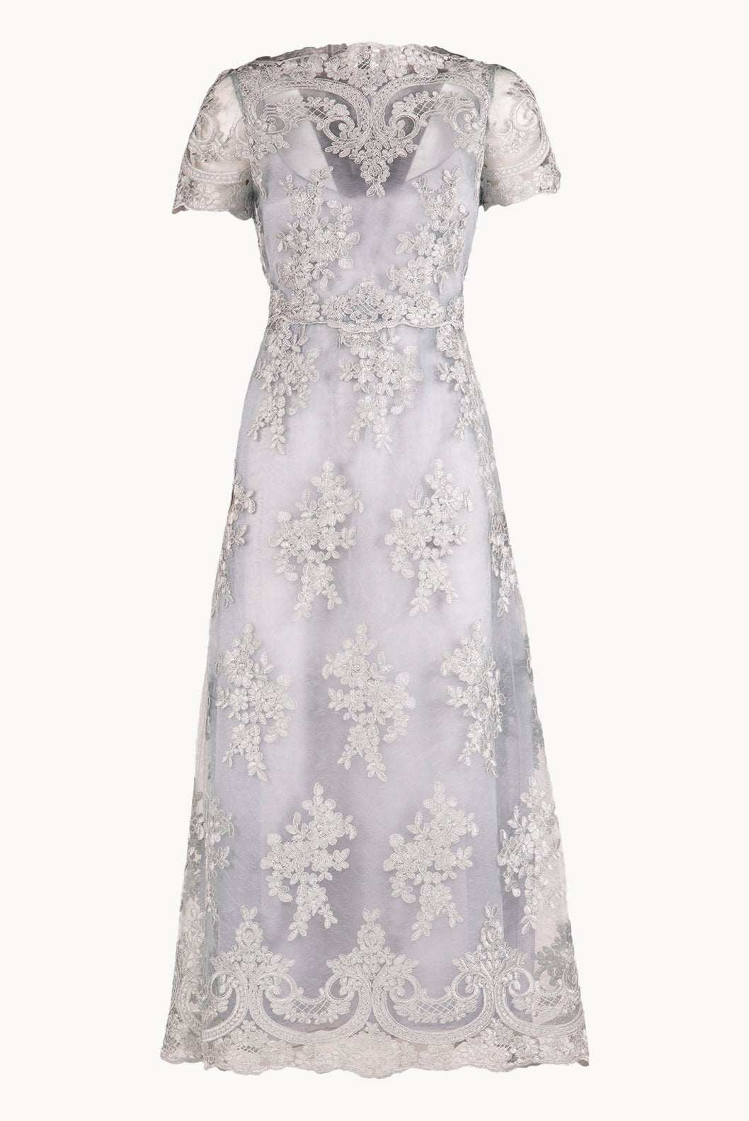 Abito midi in pizzo floreale