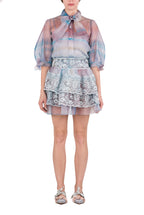 Color Melt Organza Tie Blouse