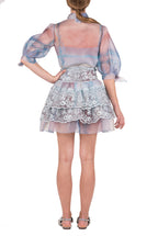 Color Melt Organza Tie Blouse