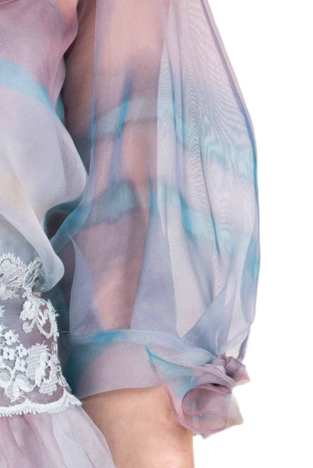 Color Melt Organza Tie Blouse