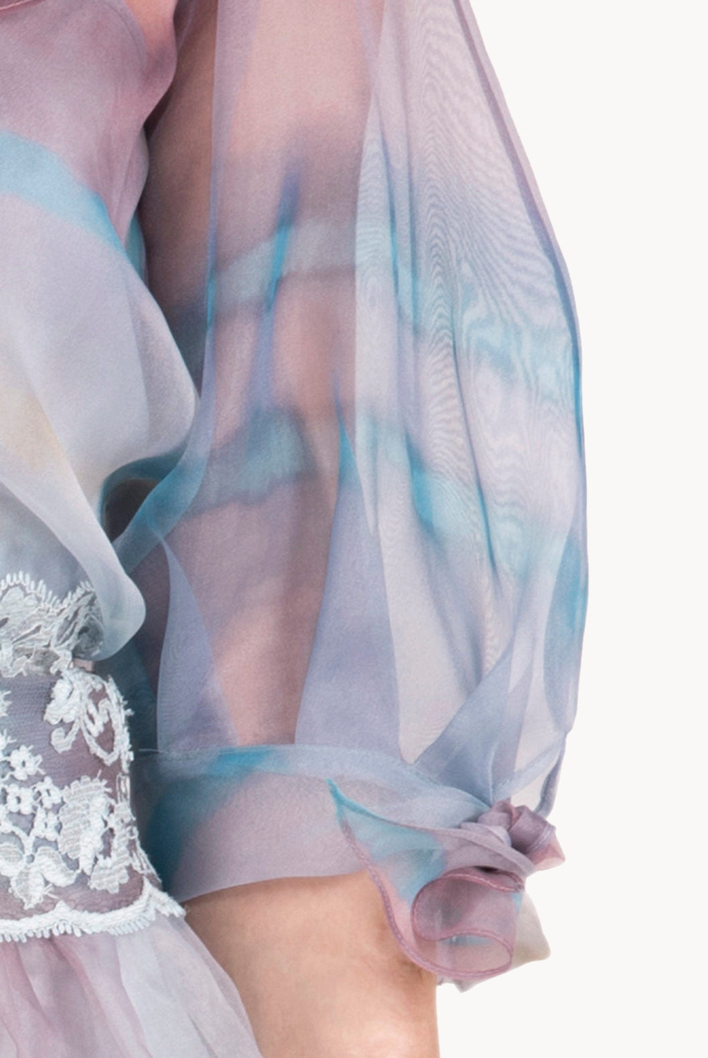Color Melt Organza Tie Blouse