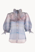 Color Melt Organza Tie Blouse