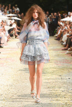 Color Melt Organza Tie Blouse