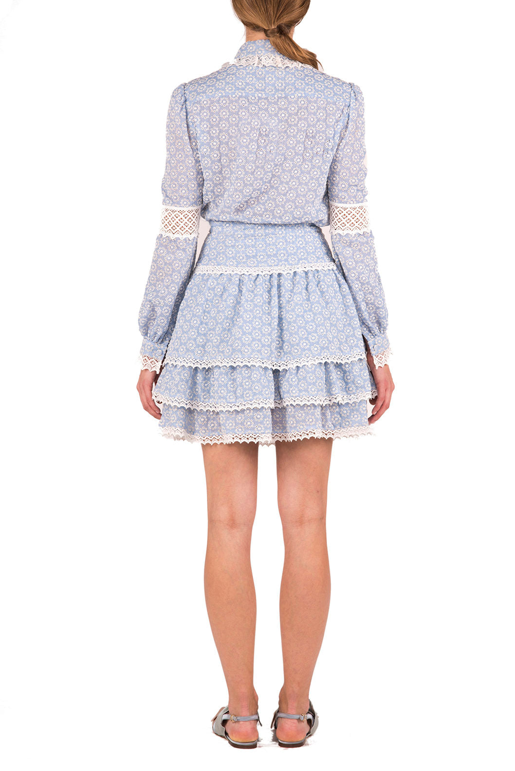 Cotton Eyelet Blouse With Laces