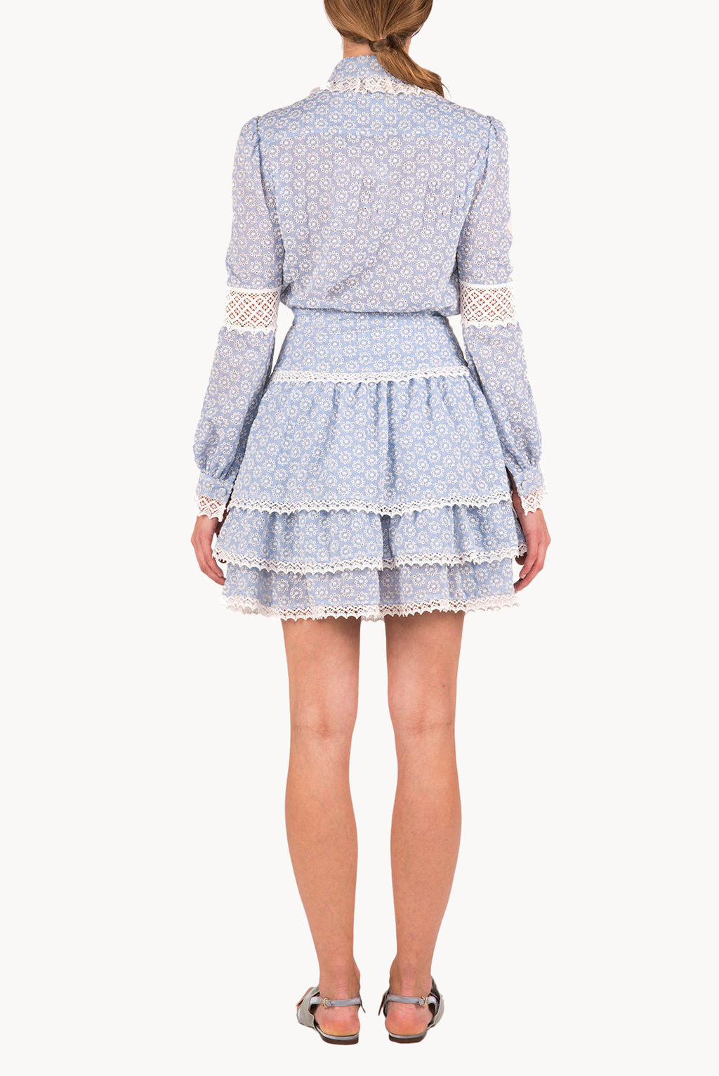 Cotton Eyelet Blouse With Laces