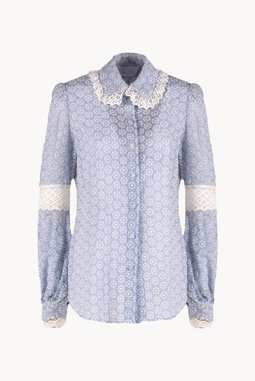 Cotton Eyelet Blouse With Laces