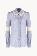 Cotton Eyelet Blouse With Laces