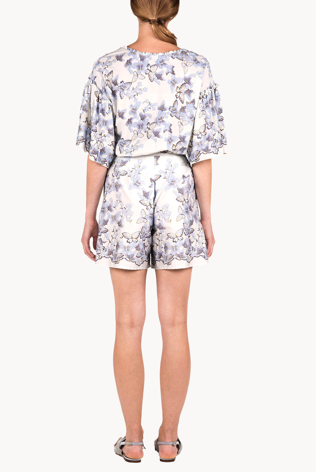 Butterfly Poplin Printed Shorts
